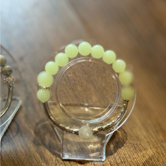 4 bracelets new handcrafted bangles moonstone glow-in-dark amethyst wood jasper - Picture 7 of 9